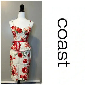 Coast Floral Print Coset Top & Pencil Skirt Set